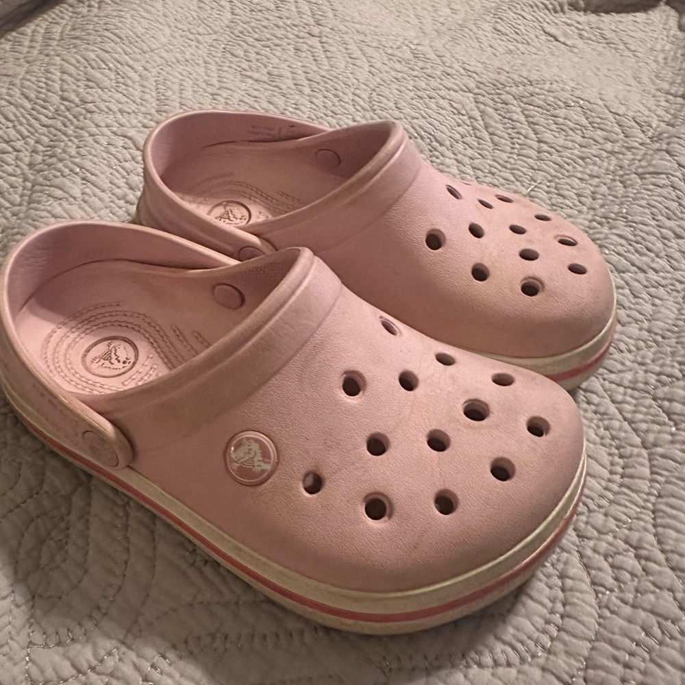 Crocs Girls Clogs Pink/White Size J 1